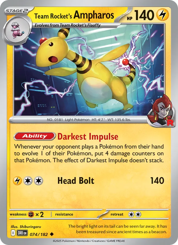 Team Rocket's Ampharos card
