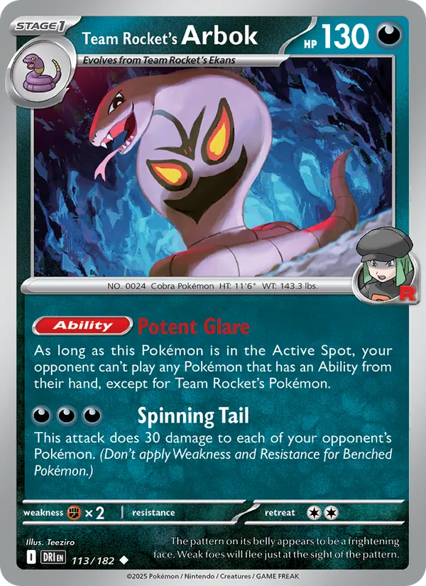 Team Rocket's Arbok card
