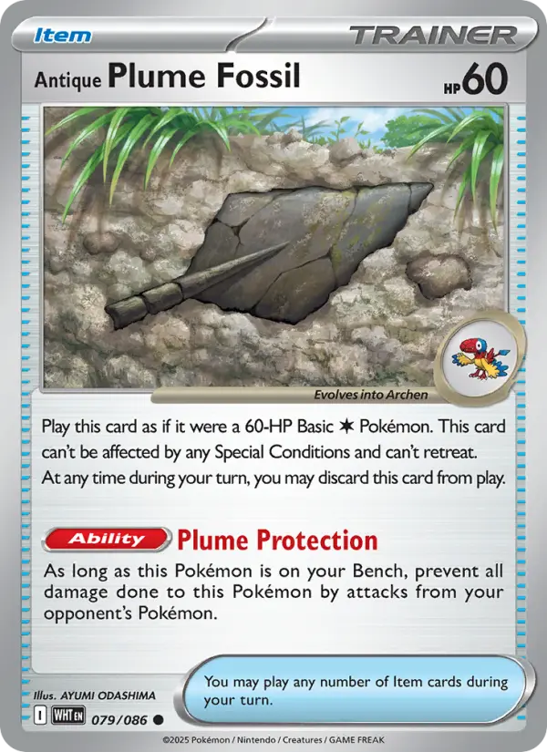 Antique Plume Fossil card
