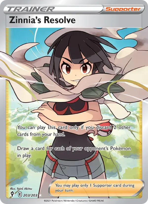 Zinnia's Resolve card
