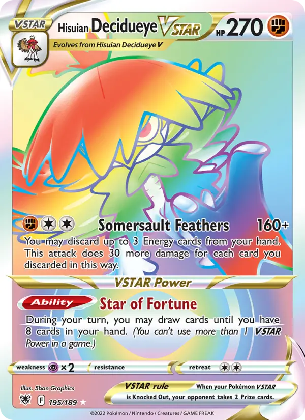 Hisuian Decidueye VSTAR card