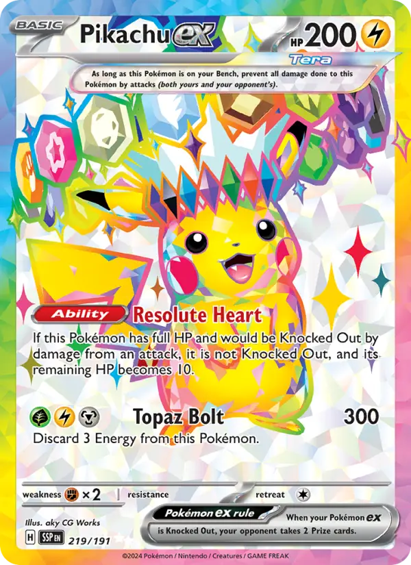 Pikachu ex card