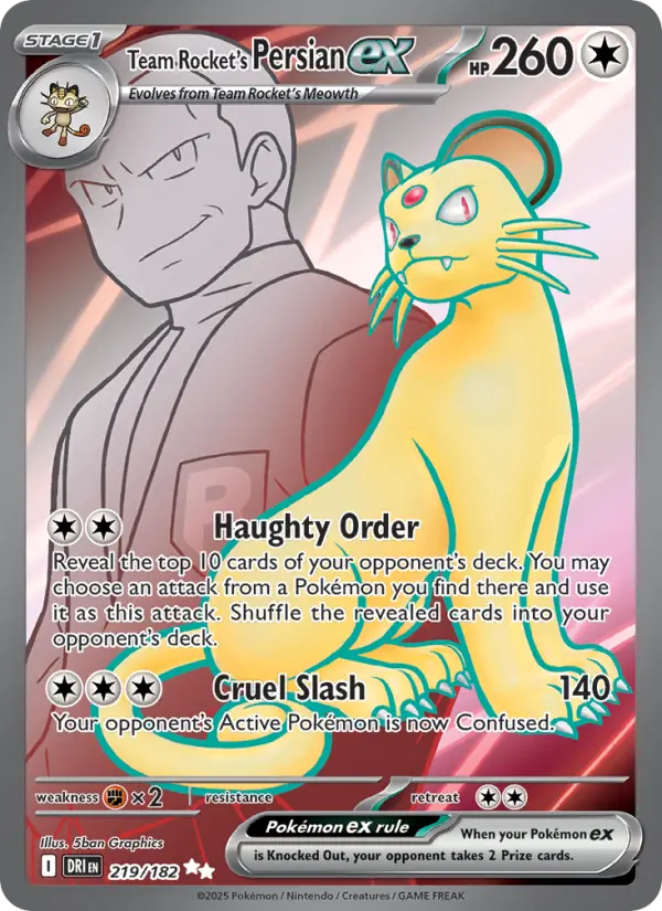 Team Rocket's Persian ex card