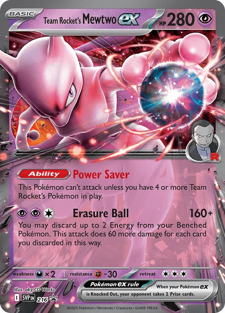 Team Rocket's Mewtwo ex card