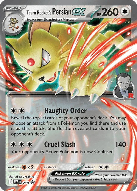 Team Rocket's Persian ex card