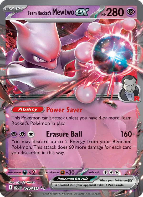 Team Rocket's Mewtwo ex card