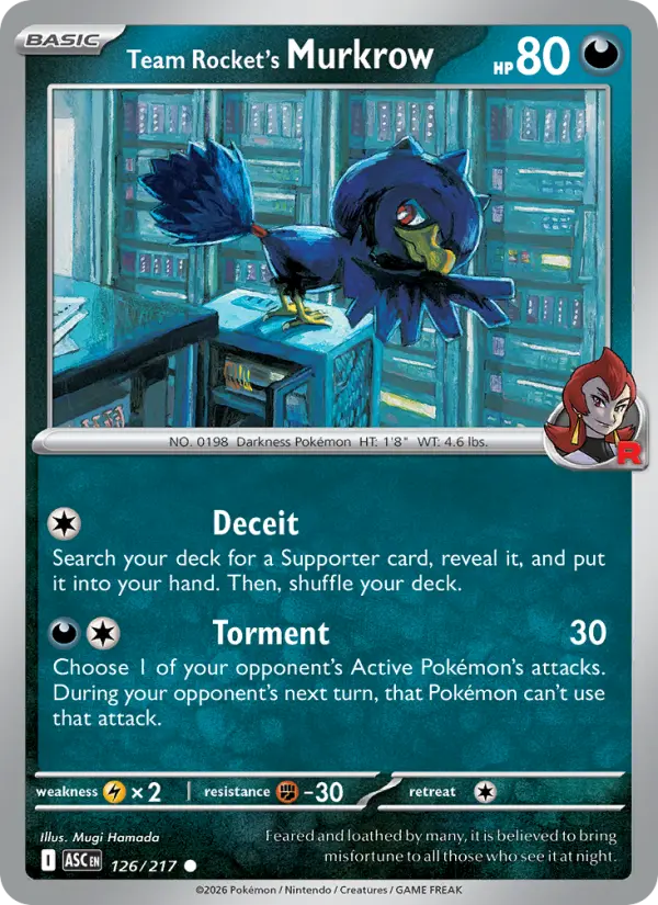 Team Rocket's Murkrow card
