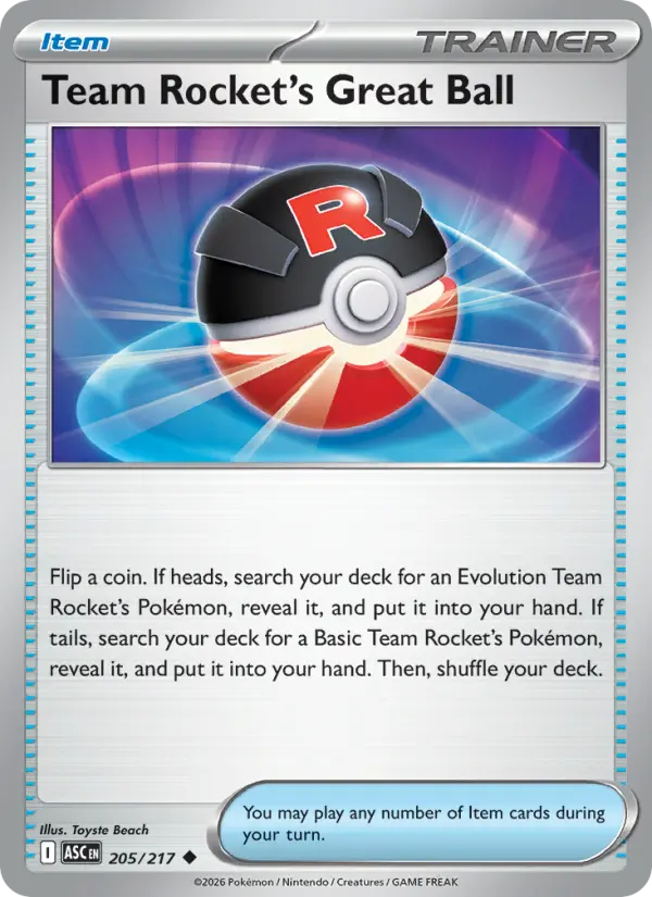 Team Rocket's Great Ball card