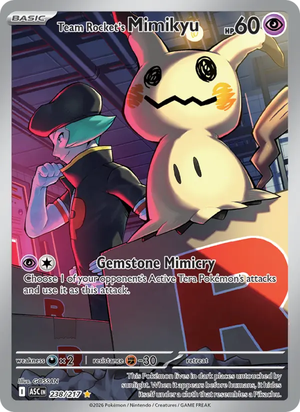 Team Rocket's Mimikyu card