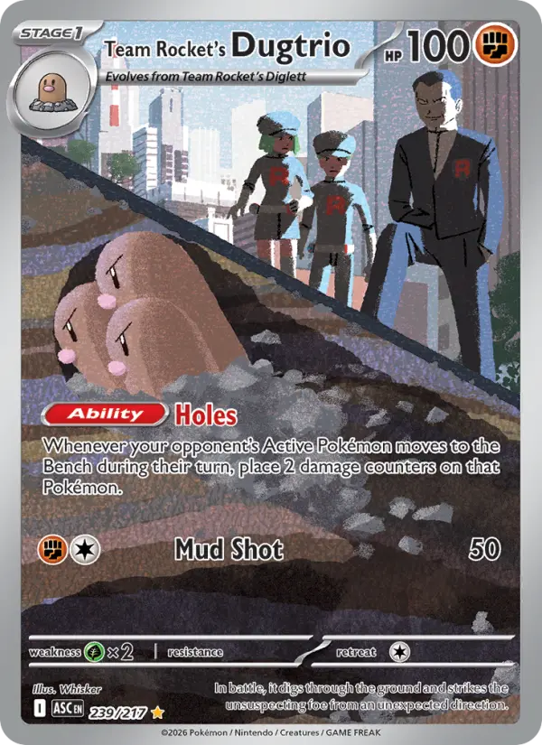 Team Rocket's Dugtrio card