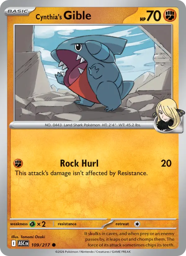 Cynthia's Gible card